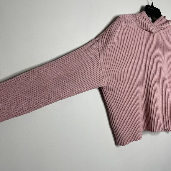 MARISSA WEBB Sweater Womens XS Pink Ribbed Hooded Aria Pullover Wool Blend - Picture 6 of 11
